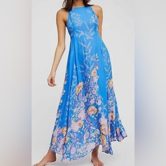 Free People Embrace It Floral Print Square Neck Maxi Dress Size Small - Picture 1 of 10